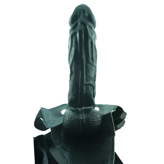 Hollow strapon black solid fun dildo vibrator