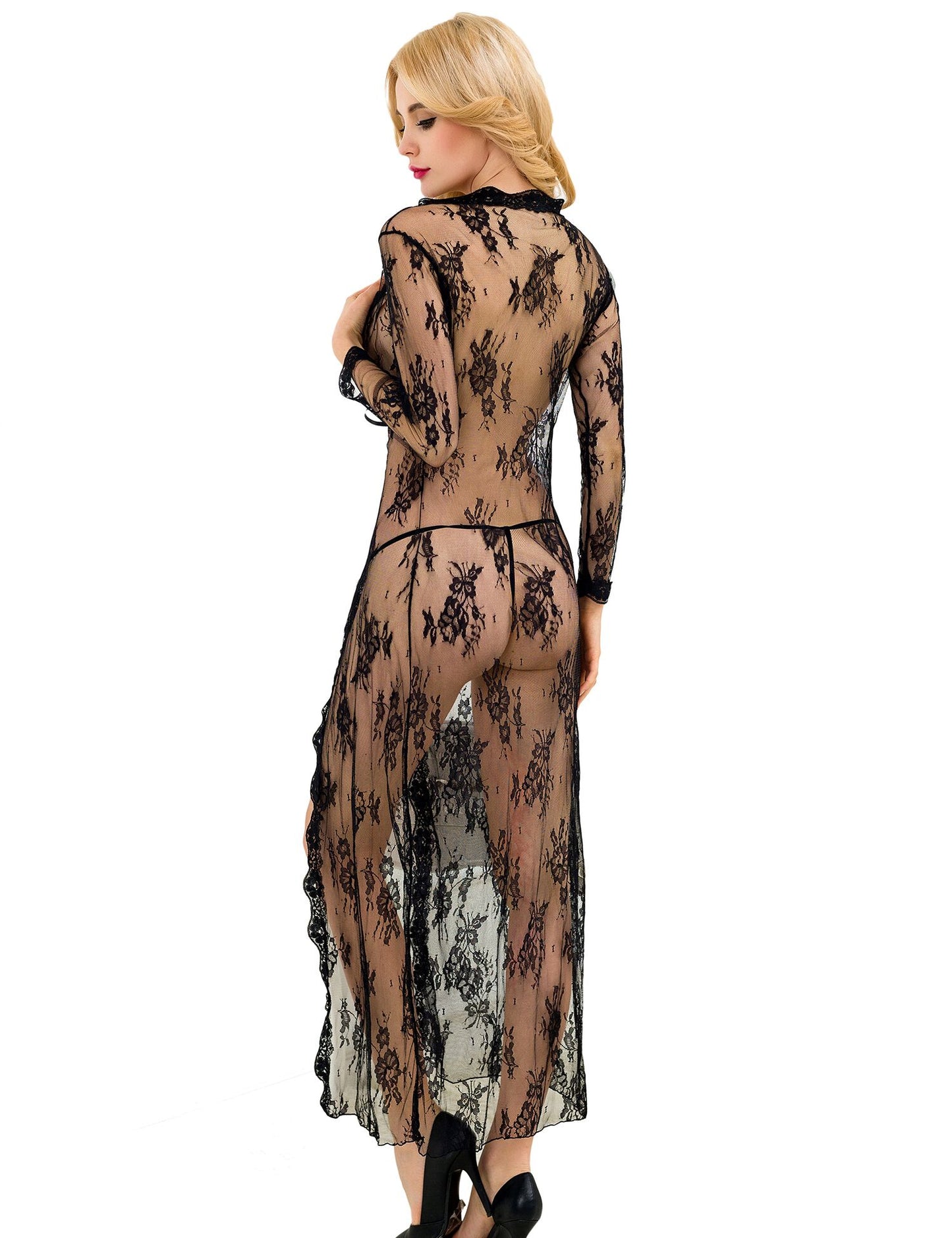Black lace night gown