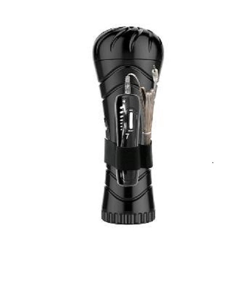 A black male masturbator with a textured surface and a remote control