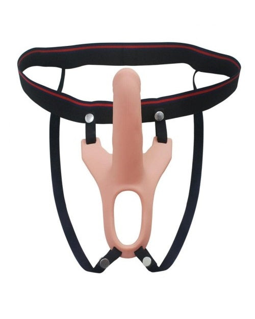 Hollow Strap-On Dildo with Adjustable Elastic Harness

