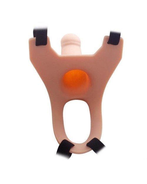 Hollow Strap-On Silicone Dildo with Open Base Harness

