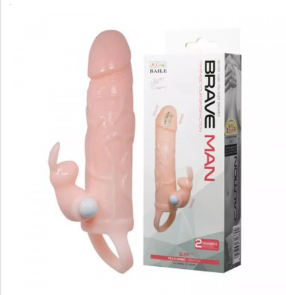 Penis Sleeve Extender Vibrator - Skin Colour