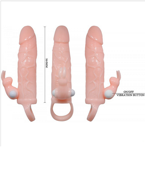 Penis Sleeve Extender Vibrator - Skin Colour