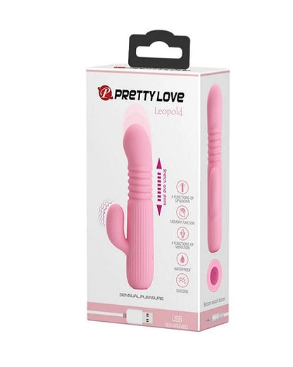 Pretty love leopold telescopic Dual vibrator 