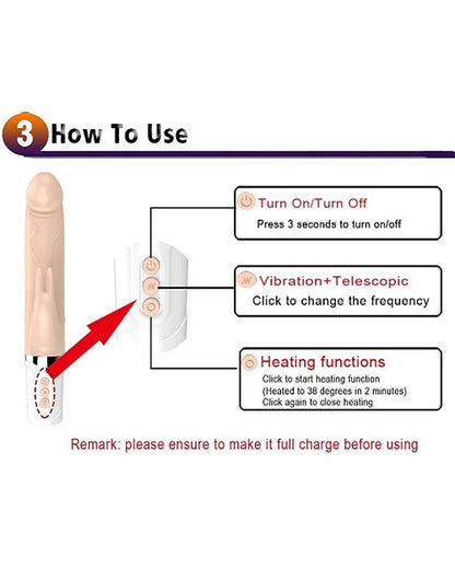 Buy Now Telescopic Up Down Automatic  Heating  Dildo Vibrator