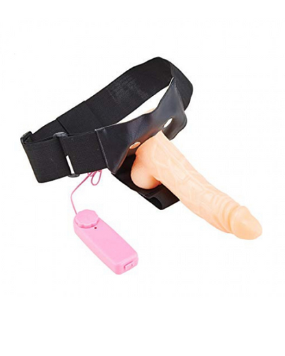 Hollow Vibrating Strap On Dildo with Balls
